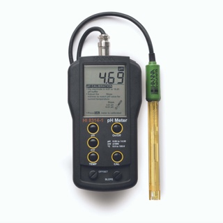 Medidor analógico pH/mV/°C, con electrodo HI1217-1, pH 0.00 a 14.00 pH, mV ±1,999 mV, 0.0 a 100.0°C