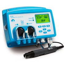 Controlador de piscina de pH / ORP / temperatura de celda de flujo montado en panel con ethernet par