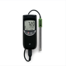 Medidor portátil de pH/temperatura, a prueba de agua